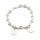 LISA - customizable rope bracelet with 15mm silver medals